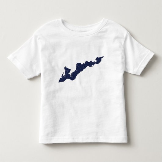 ヴィンテージスタイルアイランドロゴシャツ – 青 トドラーTシャツ (正面)