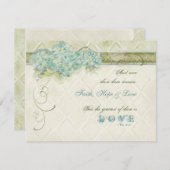 ヴィンテージスタイルアクアフローラアジダニアスワールダマスク 出欠カード (正面/裏面)