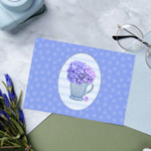 ヴィンテージスタイルアジサイ大フォント誕生日カード