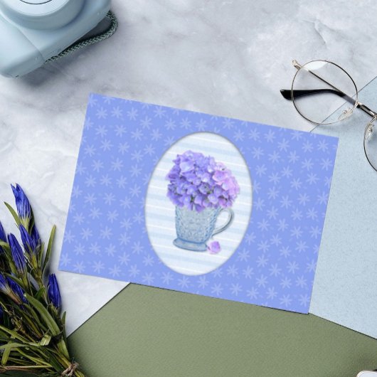 ヴィンテージスタイルアジサイ大フォント誕生日カード カード