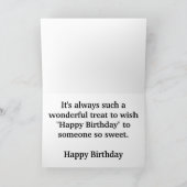 ヴィンテージスタイルアジサイ大フォント誕生日カード カード (内部)