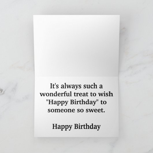 ヴィンテージスタイルアジサイ大フォント誕生日カード カード (内部)