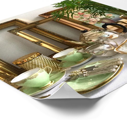 ヴィンテージスタイルアフタヌーンティーポスター ポスター (角)