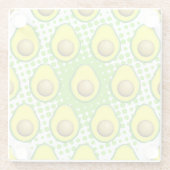 ヴィンテージスタイルアボカドスケッチ ガラスコースター (裏面)