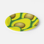 ヴィンテージスタイルアボカドスケッチ ペーパープレート (アングル)