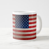 ヴィンテージスタイルアメリカ国旗の愛国的デザイン ジャンボコーヒーマグカップ (正面右)