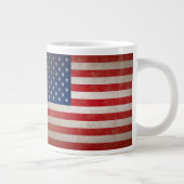 ヴィンテージスタイルアメリカ国旗の愛国的デザイン ジャンボコーヒーマグカップ (右)