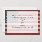 ヴィンテージスタイルアメリカ国旗の愛国的デザイン 招待状 (裏面)