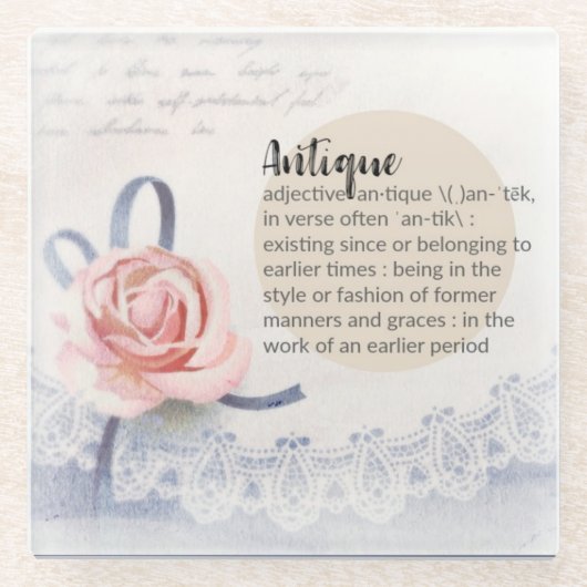 ヴィンテージスタイルアンティーク定義カントリーコースター ガラスコースター (正面)