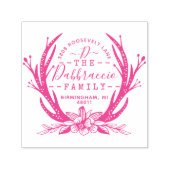 ヴィンテージスタイルアントラーホーンフローラ花アドレス セルフインキングスタンプ (デザイン)