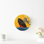 ヴィンテージスタイルアートデコ船壁時計 ラウンド壁時計 (ホーム)