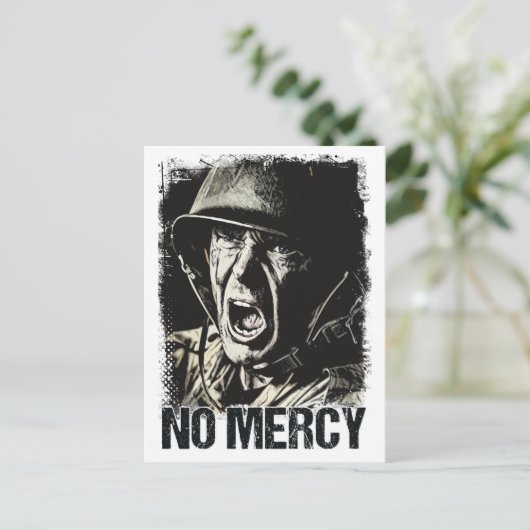 ヴィンテージスタイルアートワーク戦士モットー ポストカード (スタンド正面)