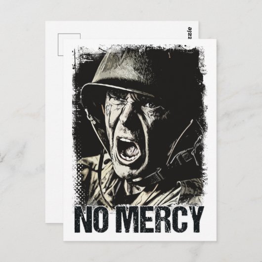 ヴィンテージスタイルアートワーク戦士モットー ポストカード (正面/裏面)