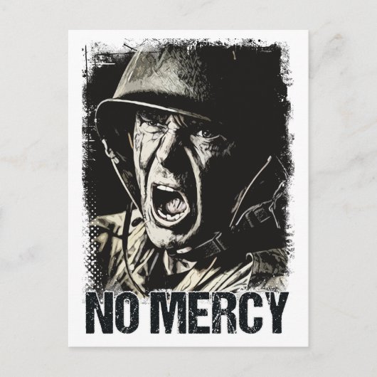 ヴィンテージスタイルアートワーク戦士モットー ポストカード (正面)