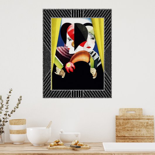 ヴィンテージスタイルアールデコファッション ポスター (キッチン)