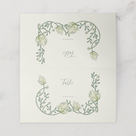 ヴィンテージスタイルアールヌーボー番号座席表 プレイスカード (外部開封)