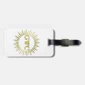ヴィンテージスタイルイエローサンバーストカスタムモノグラム ラゲッジタグ (裏面横)