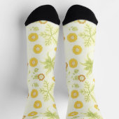 ヴィンテージスタイルイエローテキスタイルおもしろいソックス ソックス (上部)