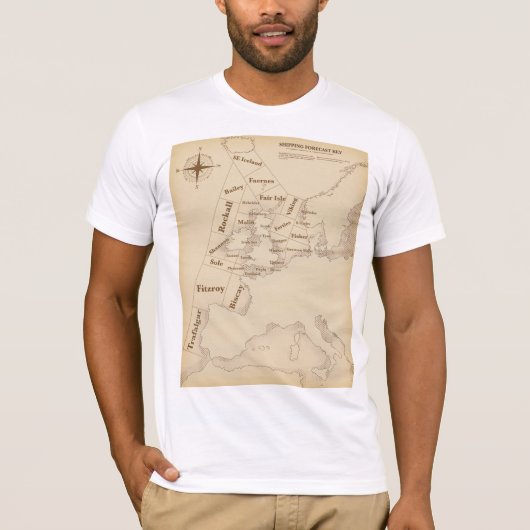 ヴィンテージスタイルイギリス諸島の出荷予測 Tシャツ (正面)