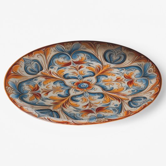 ヴィンテージスタイルイタリアン焼インスパイア物 ペーパープレート (アングル)