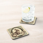 ヴィンテージスタイルイースター春バニープラスチックコースター コースター (右側)