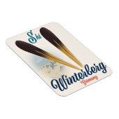 ヴィンテージスタイルウィンターベルグドイツスキーのポスター マグネット (右側)