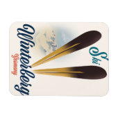 ヴィンテージスタイルウィンターベルグドイツスキーのポスター マグネット (横)