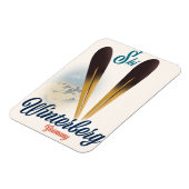 ヴィンテージスタイルウィンターベルグドイツスキーのポスター マグネット (左側)