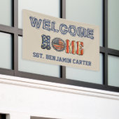 ヴィンテージスタイルウェルカムホーム軍隊アーミーマリン 横断幕 (ビルの外側)