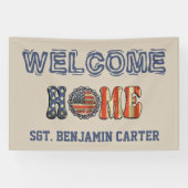 ヴィンテージスタイルウェルカムホーム軍隊アーミーマリン 横断幕 (横)