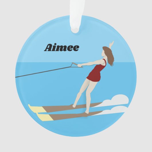ヴィンテージスタイルウォータースキー オーナメント (正面)