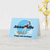 ヴィンテージスタイルウォータースキー カード (黄色い花)