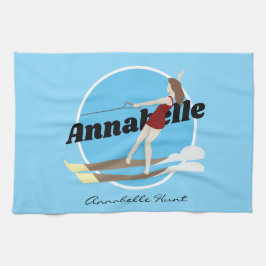 ヴィンテージスタイルウォータースキー キッチンタオル