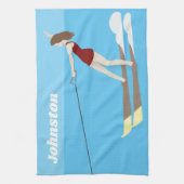 ヴィンテージスタイルウォータースキー キッチンタオル (縦)