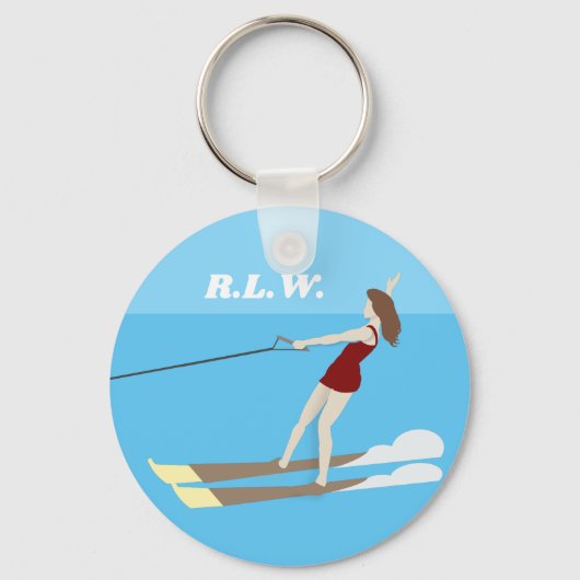 ヴィンテージスタイルウォータースキー キーホルダー (正面)