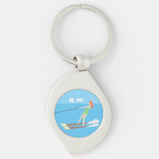 ヴィンテージスタイルウォータースキー キーホルダー (正面)