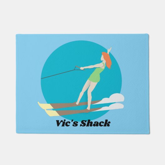 ヴィンテージスタイルウォータースキー ドアマット (正面)