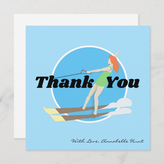 ヴィンテージスタイルウォータースキー ノートカード (正面/裏面)