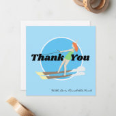 ヴィンテージスタイルウォータースキー ノートカード (正面/裏面インサイチュ)