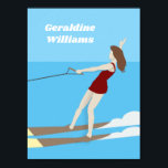 ヴィンテージスタイルウォータースキー ポスター<br><div class="desc">ヴィンテージスタイル水上スキーデザインとカスタマイズ可能な文字。</div>