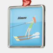 ヴィンテージスタイルウォータースキー メタルオーナメント (左)