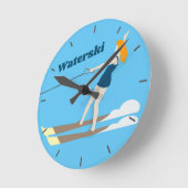 ヴィンテージスタイルウォータースキー ラウンド壁時計 (傾斜)