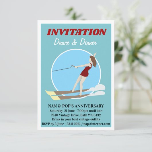 ヴィンテージスタイルウォータースキー 招待状 (スタンド正面)