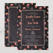 ヴィンテージスタイルエアメールバイクバラシャルボードトラベル 招待状 (正面/裏面)