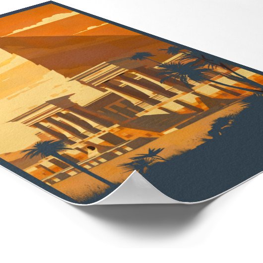 ヴィンテージスタイルエジプトポスターイラストレーション ポスター (角)