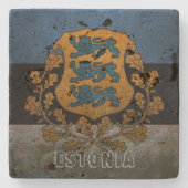 ヴィンテージスタイルエストニアストーンのコースター！ ストーンコースター (正面)