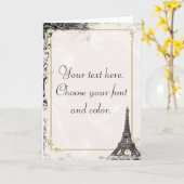 ヴィンテージスタイルエッフェルタワーカード カード (黄色い花)