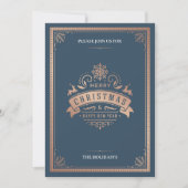 ヴィンテージスタイルエレガントクリスマスパーティー 招待状 (正面)