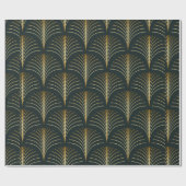 ヴィンテージスタイルエレガントシームレスアートデコリピートファン ラッピングペーパー (フラット)