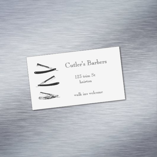 ヴィンテージスタイルエレガント理容師ショップ名刺 マグネット名刺 (インサイチュ)